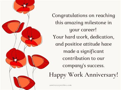 70 Happy Work Anniversary Messageswishes And Quotes Anniversary Wishes