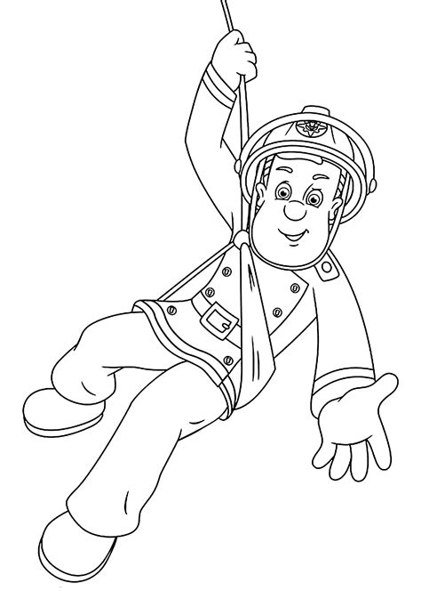 734 x 1024 gif pixel. Fireman Sam is hero cartoon coloring pages for kids, printable free | Детские раскраски