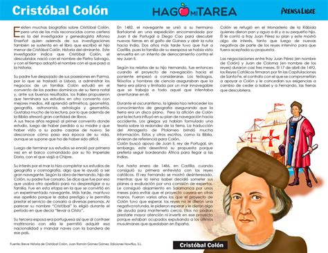 Cristóbal Colón Biografía E Historia Hago Mi Tarea