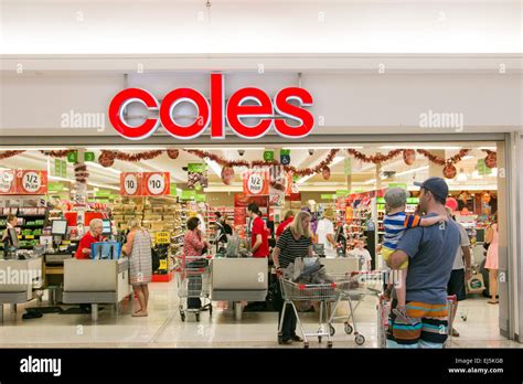 Entrance To Coles Australian Supermarket Store In Sydneyaustralia