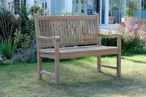 Windsor Elegant Solid Teak Garden Bench Field And Hawken