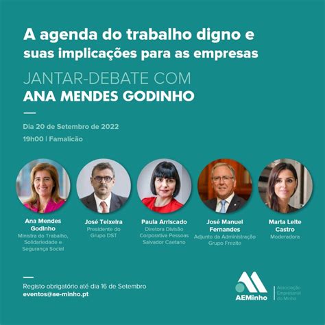 Aeminho Promove Jantar Debate Com A Ministra Do Trabalho Solidariedade E Segurança Social O