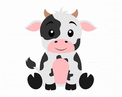 Cow Svg Farm Animal Svg Baby Cow Svg Animal Svg Cute Cow Svg Etsy