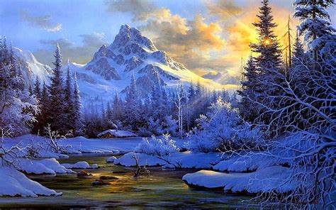 Outdoor In Mountains Winter Outdoor Colorful Beautiful Nature