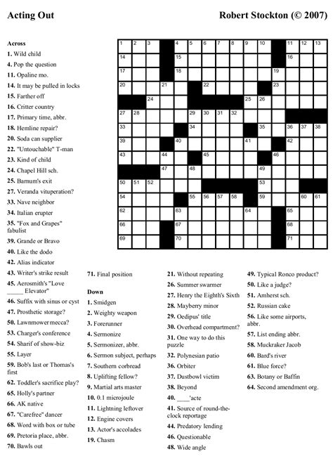 Print these crosswords for yourself or for use by your school, church, or other organization. Printable Crossword Puzzles Medium Difficulty | Printable ...