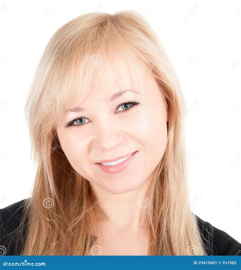 Beautiful European Young Businesswoman Portrait Isolated Over A White