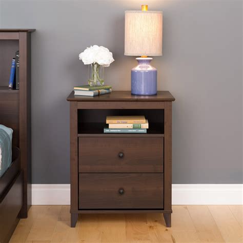 Smart and versatile, the fremont tall 2 drawer nightstand with open shelf is what every bedroom needs! Yaletown 2 Drawer Tall Nightstand by Prepac