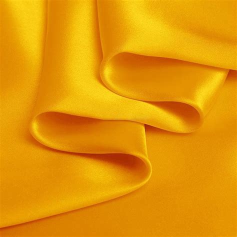 Golden Yellow Charmeuse 100 Pure Silk Fabric For Fashion
