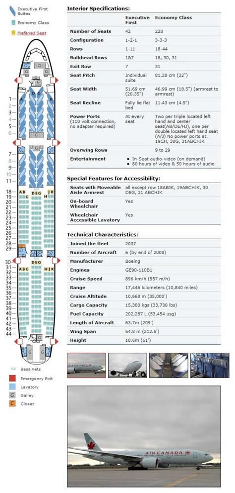 Air Canada Airlines Aircraft Seating Charts Airline Seating Maps And