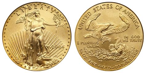 2004 American Gold Eagle Bullion Coin 10 Quarter Ounce Gold Coin Value