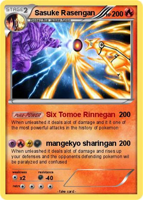 Pokémon Sasuke Rasengan Six Tomoe Rinnegan My Pokemon Card