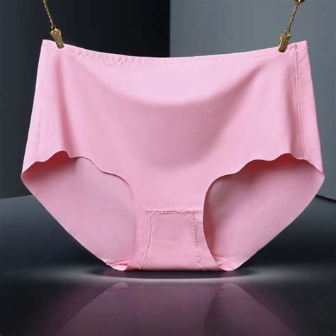Seamless Women Briefs Colorfful Plus Size Panties Ice Silk Soft Underwear M To 3xl In Womens