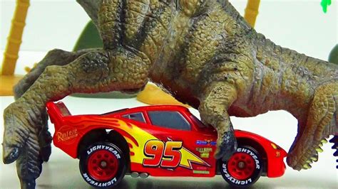 Lightning Mcqueen Attacked By Dinosaurs Mack Rescued Disney Cars 3