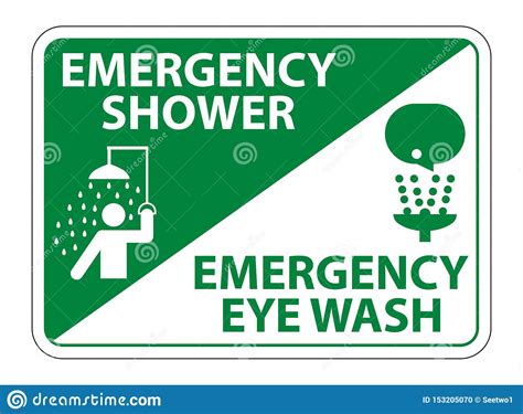 Emergency Shower Eye Wash Sign Isolate On White Background Vector Illustration Cartoondealer