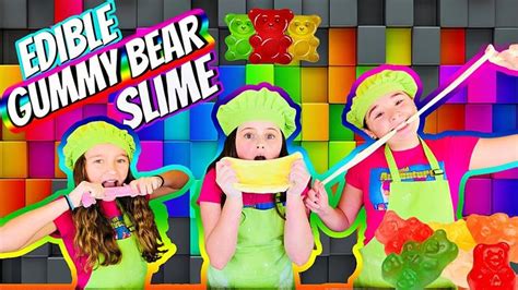 Edible Gummy Bear Slime Diy Ft The Wild Adventure Girls Fluffy Slime