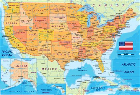 Karte Von Usa Politisch Land Staat Welt Atlasde