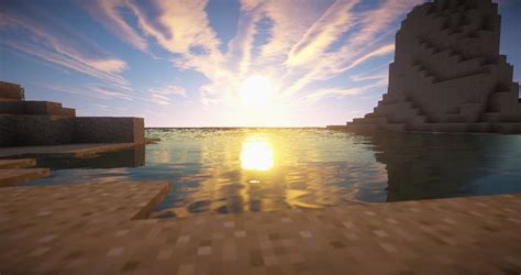 Video Game Minecraft Beach Sun Sunset 1080p Wallpaper