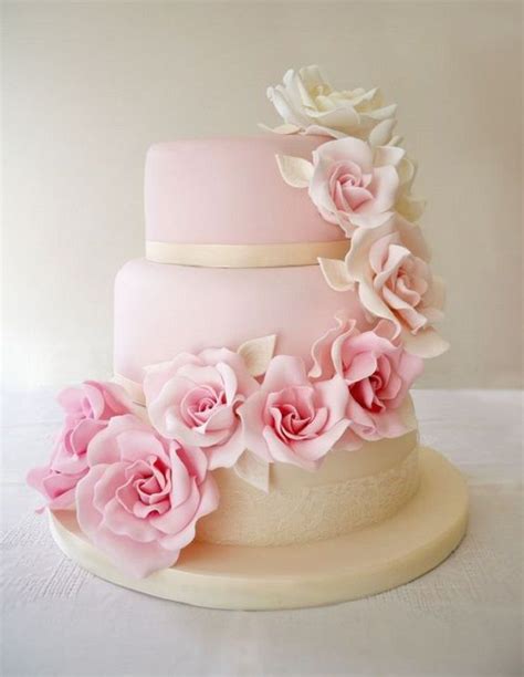 Ombre Blush Pink Wedding Cake With Cascading Flowers Get Inspired By