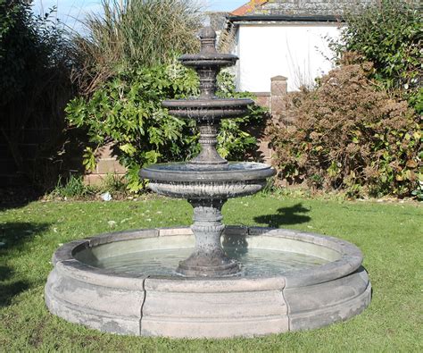3 Tiered Edwardian Fountain with Medium Romford Pool Surround - Stone Garden Ornaments & Garden ...
