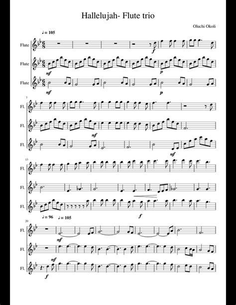 Hallelujah Flute Trio Sheet Music For Flute Download Free In Pdf Or Midi