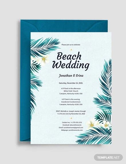 Free Printable Beach Wedding Invitations Free Printable Templates