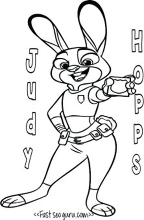 Mchorn and benjamin clawhauser from zootopia chief bogo from zootopia. Printable Judy Hopps zootopia coloring pages - Free ...