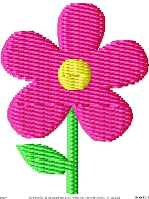 Simple Flower Mini Machine Embroidery Design | Etsy