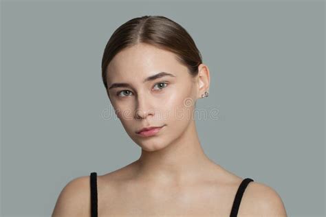 Young Face Healthy Perfect Model Girl With Clear Skin Stock Image