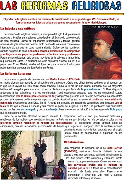 Blog Del Prof Gustavo Toledo Ficha 4 Las Reformas Religiosas