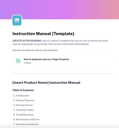 Instruction Manual Template Scribe