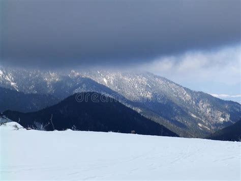 Cloudy Day Snowy Mountain Peaks Cold Winter Day Tatra Mountains