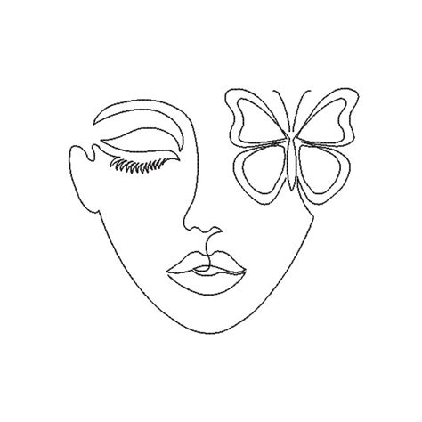 Face Of A Woman Embroidery Design Embroidery Pattern Of A Etsy In