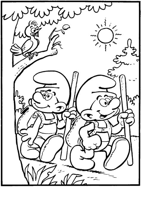 Cartoon character coloring pages for kids. The Smurfs Coloring Pages