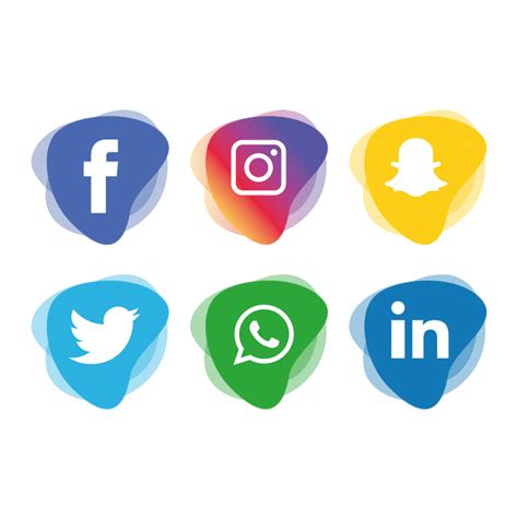 The Social Icons Are Arranged In Different Colors