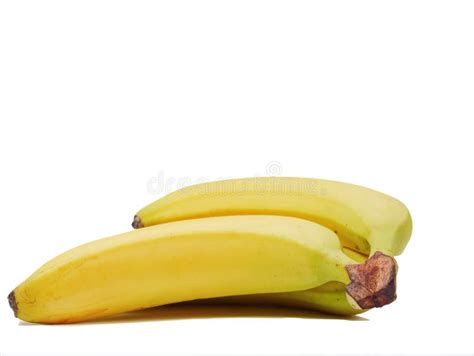 Fresh Yellow Bananas On White Background Isolated Stock Image Image