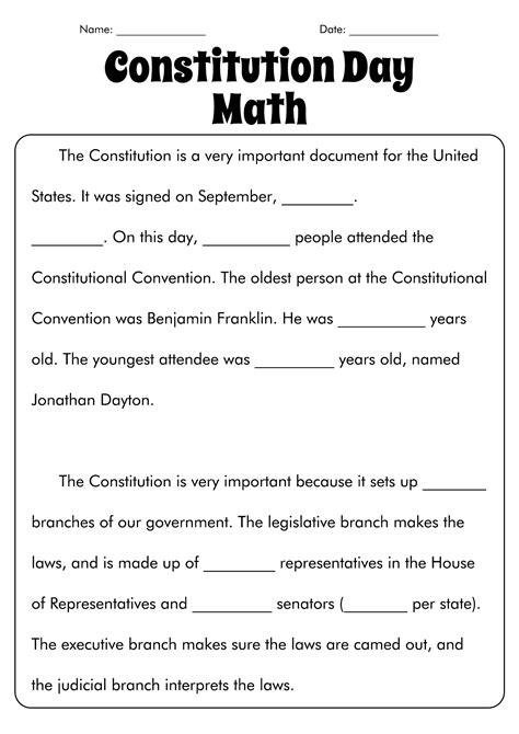 11 Constitution Activity Worksheets Free Pdf At