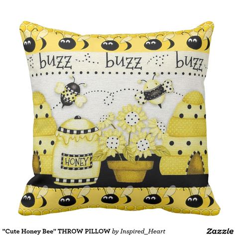 Cute Honey Bee Throw Pillow In 2021 Bee Decor Throw