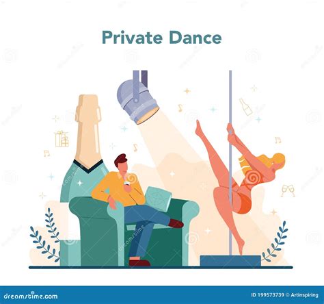 Female Stripper Concept Pole Dancing Girl In Club Stripper Stock Vector Illustration Of
