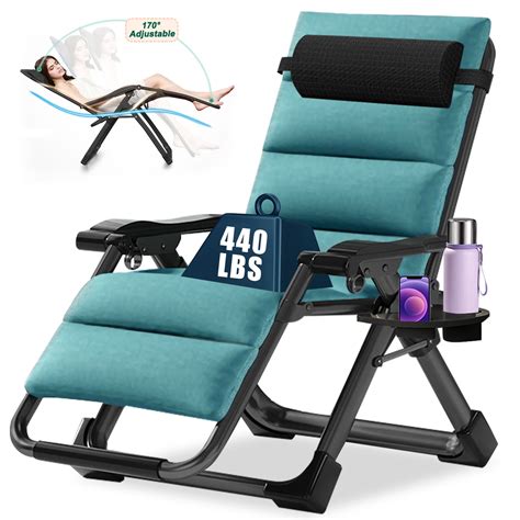 Slsy Zero Gravity Chair Premium Lawn Recliner Folding Portable Chaise Lounge With Removeable