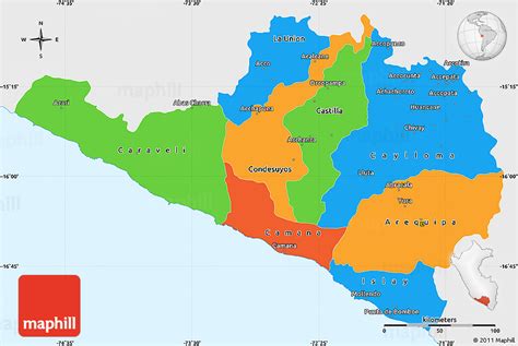 Political Simple Map Of Arequipa Single Color Outside