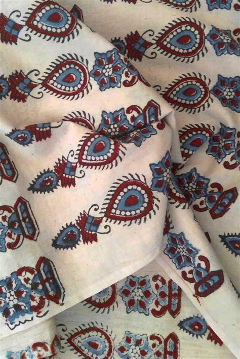 Ajrakh Block Printed Cotton Fabric | Printed cotton, Fabric, Cotton fabric
