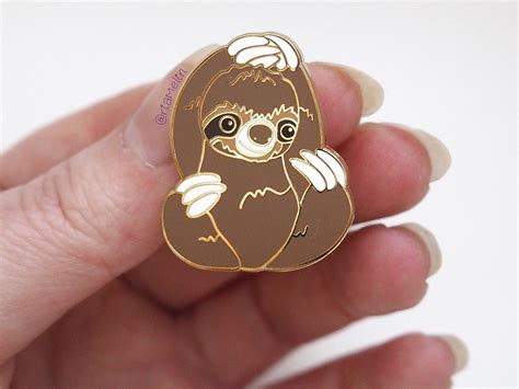 Sloth Sloth Pin Enamel Pin Cute Sloth Cute Pin Lapel Pin Etsy