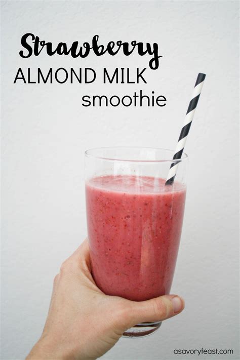 Just add the ice cubes and a cup of almond coconut milk instead of 2 cups of almond coconut milk when you blend everything. Strawberry Almond Milk Smoothie