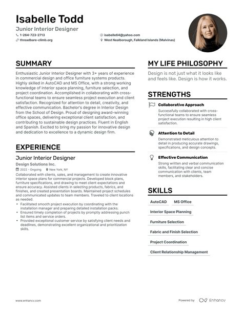 3 Junior Interior Designer Resume Examples And How To Guide For 2024