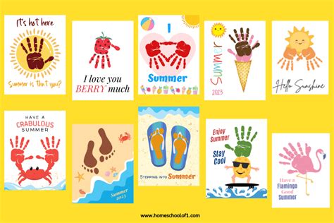 Summer Handprint Art 10 Free Templates