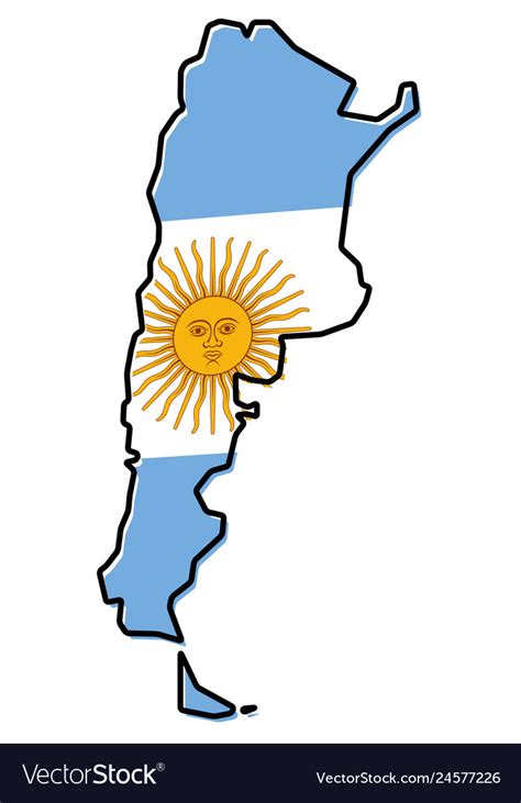 Simplified Map Of Argentina Outline With Slightly Vector Image
