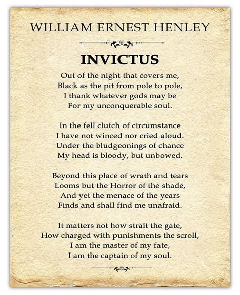 Invictus Poem By William Ernest Henley