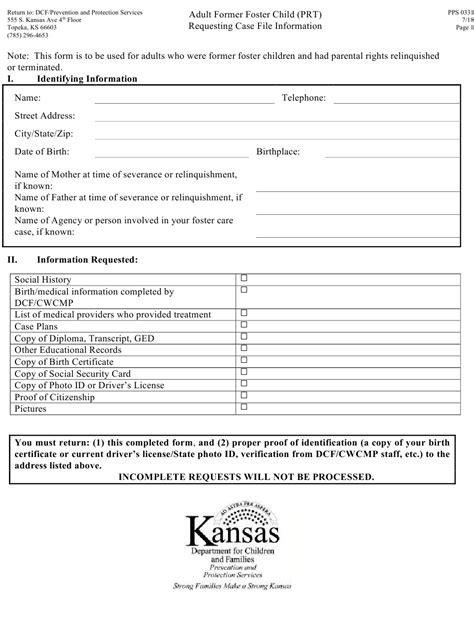 Form Pps0331 Fill Out Sign Online And Download Printable Pdf Kansas