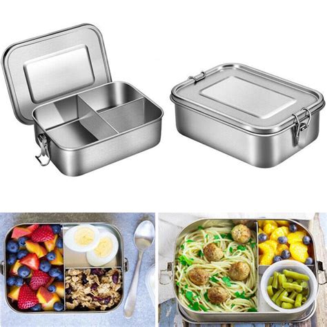 Buy 3 Grids Stainless Steel Lunch Box Picnic Bento Box Travel Camping