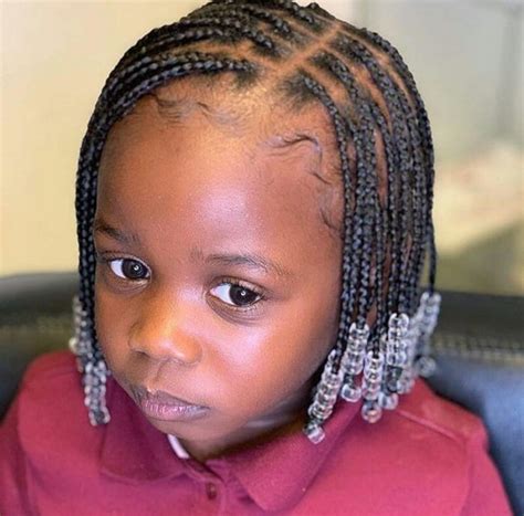 Clipkulture Side Part Braids With Beads For Little Girls
